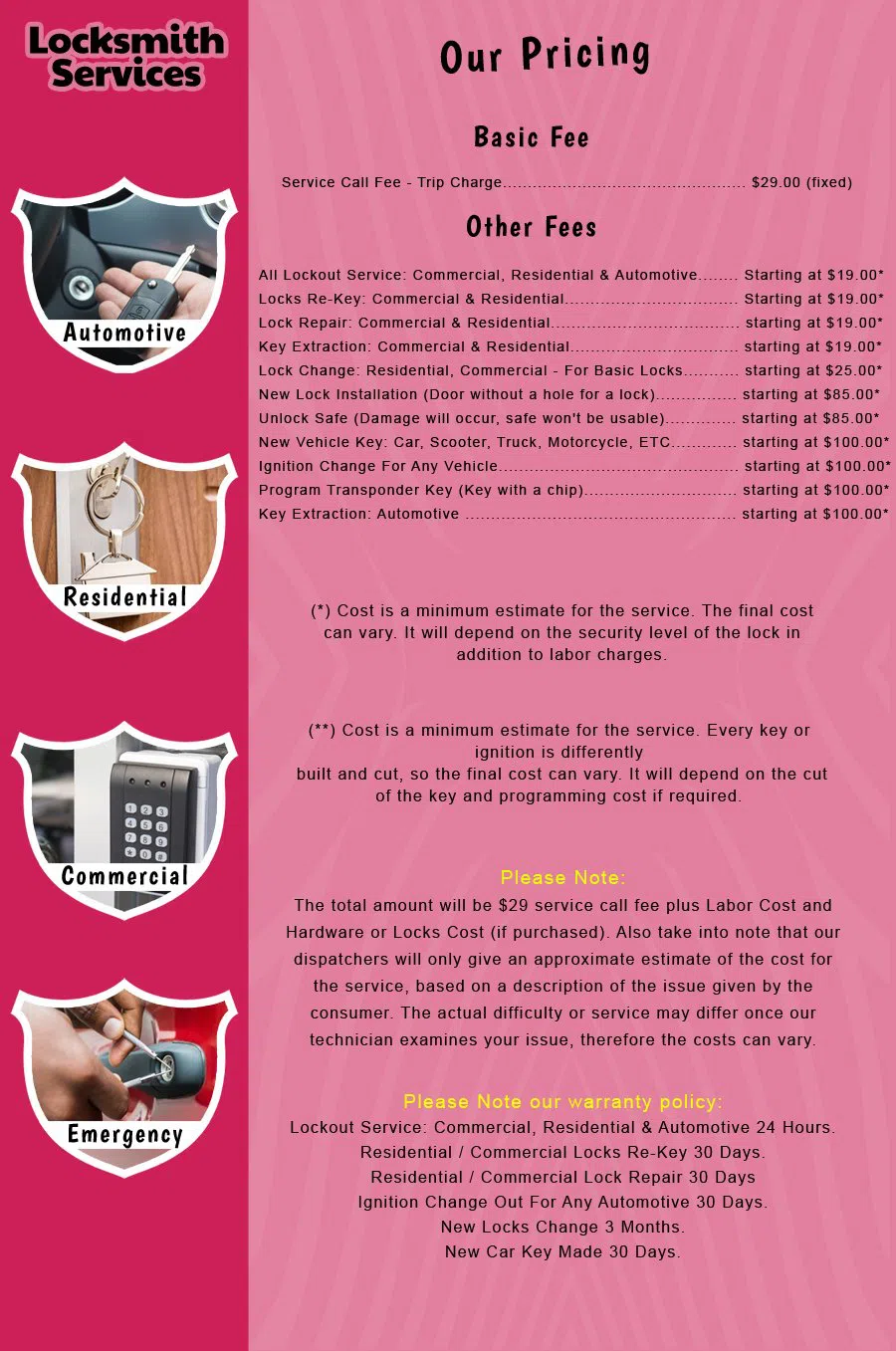 Princeton NJ Locksmith Store Princeton, NJ 609-363-9245 - price-list-c-18